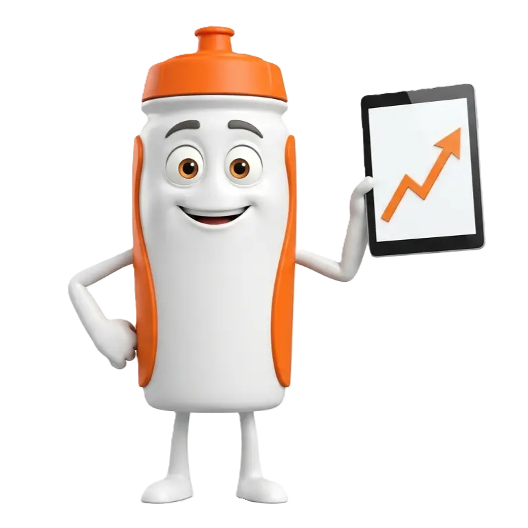 Cycling Data Lab mascot holding a chart